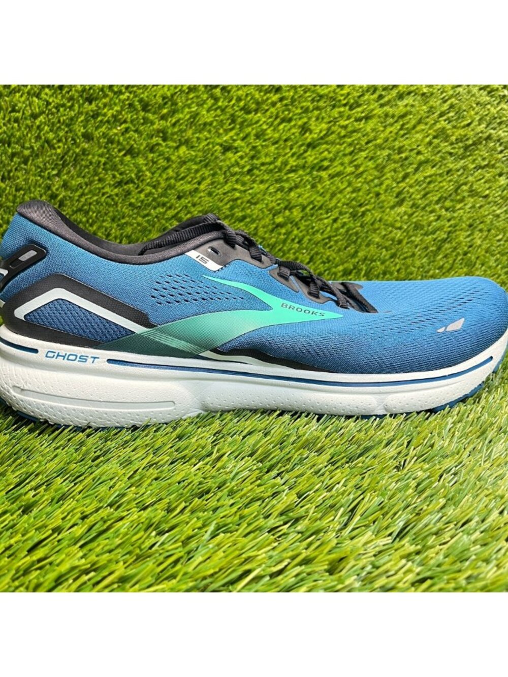 Brooks Ghost 15 Mens Size 14 Blue Black Athletic Running Walking Shoes Sneakers